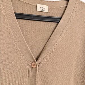 Wilfred Beige V-Neck Buttoned Maxi Dress